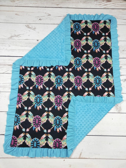 Baby Blue Concho Blanket