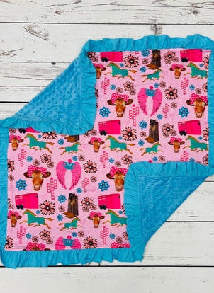 Baby Blue Boots Horse Blanket