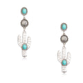 Rustic Couture Cactus Dangling Earrings