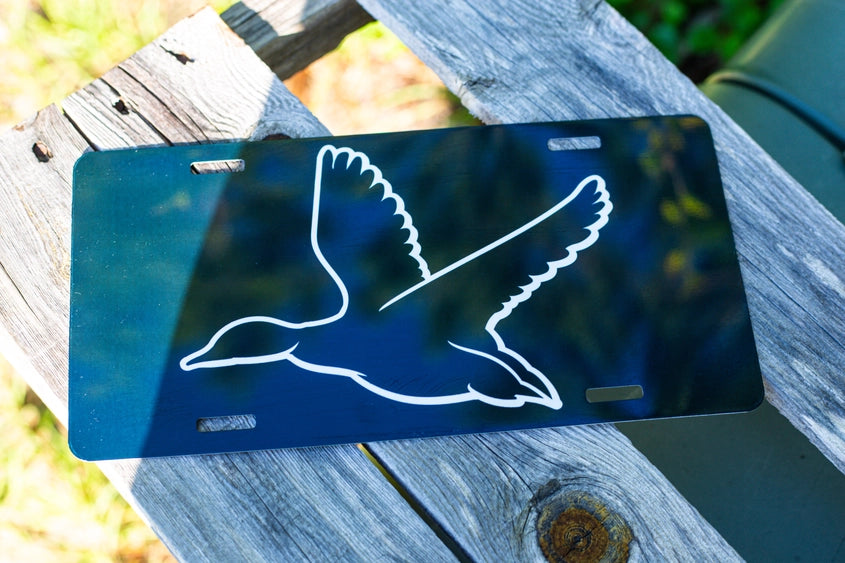 Black Mallard License Plate Tag