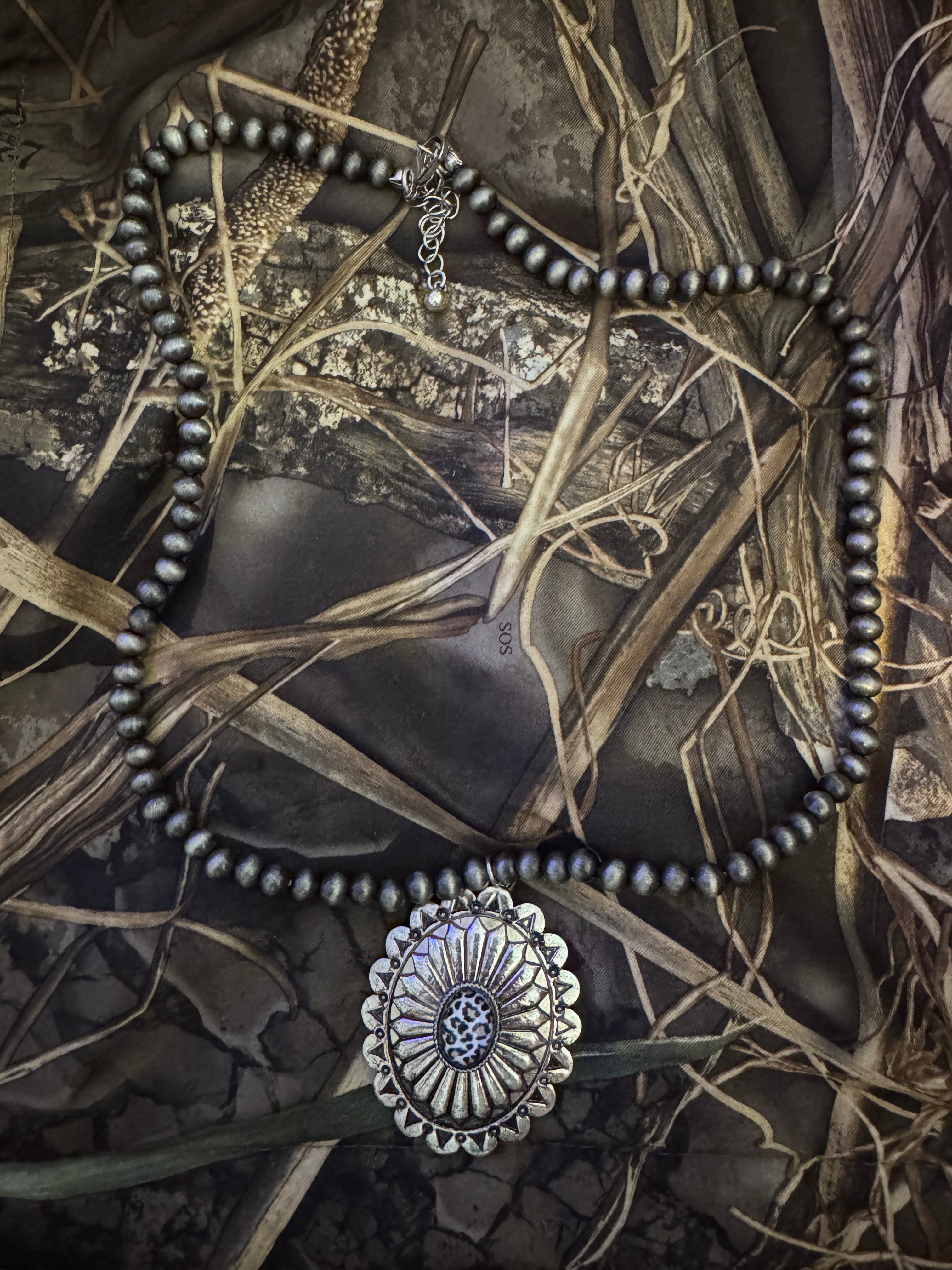 Leopard Western Concho Pendant Necklace