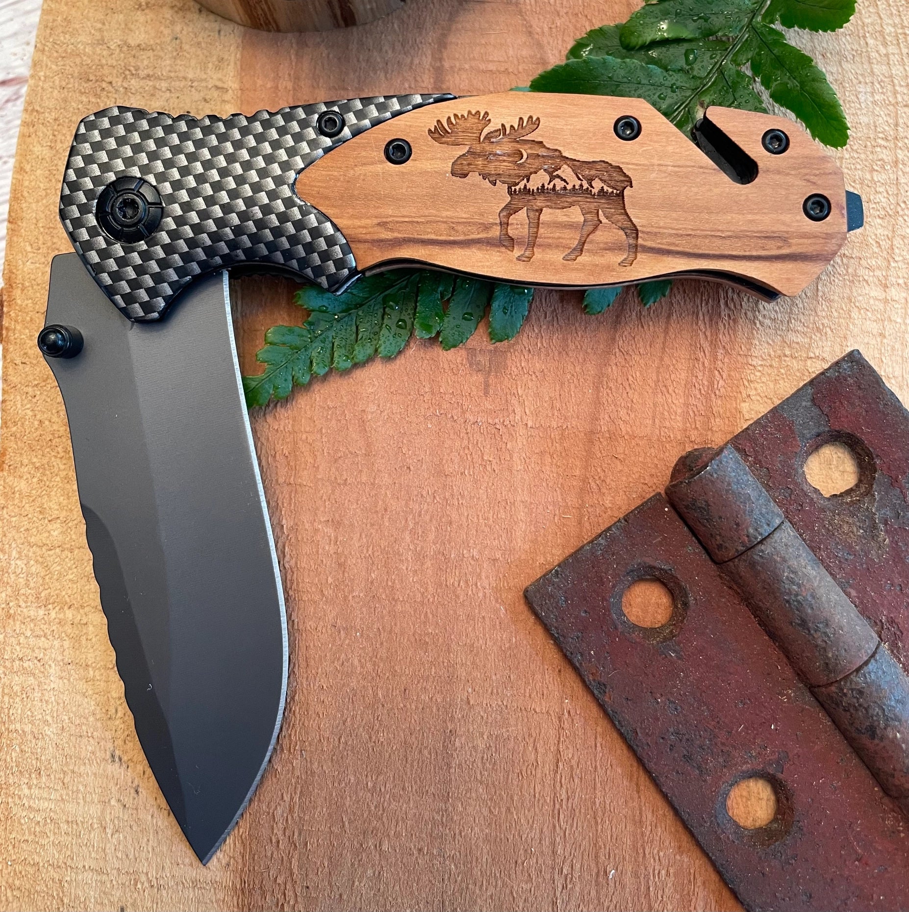Moose with Mountains Knife