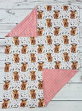 Baby Cows Pink Blanket