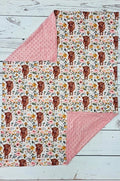 Baby Pink Flower Cow Blanket