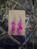 Western Chip Stone Earrings ( Pink )