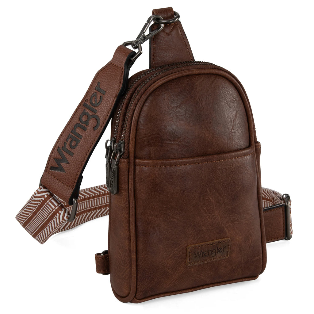 Wrangler Crossbody Bag ( Dark Brown )