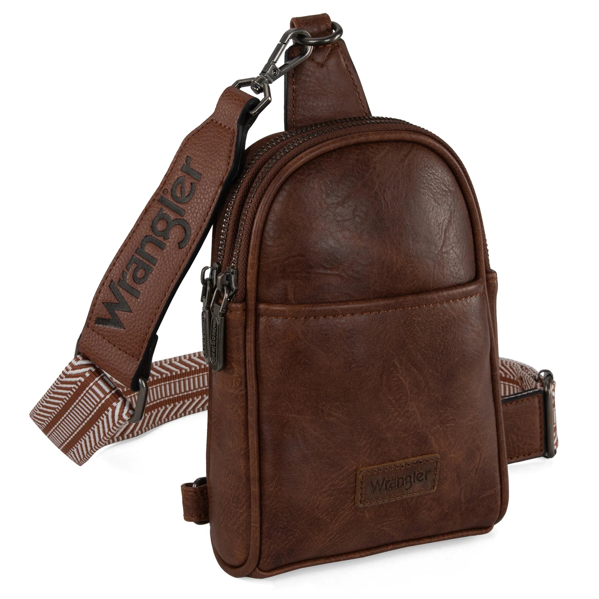 Wrangler Crossbody Bag ( Dark Brown )
