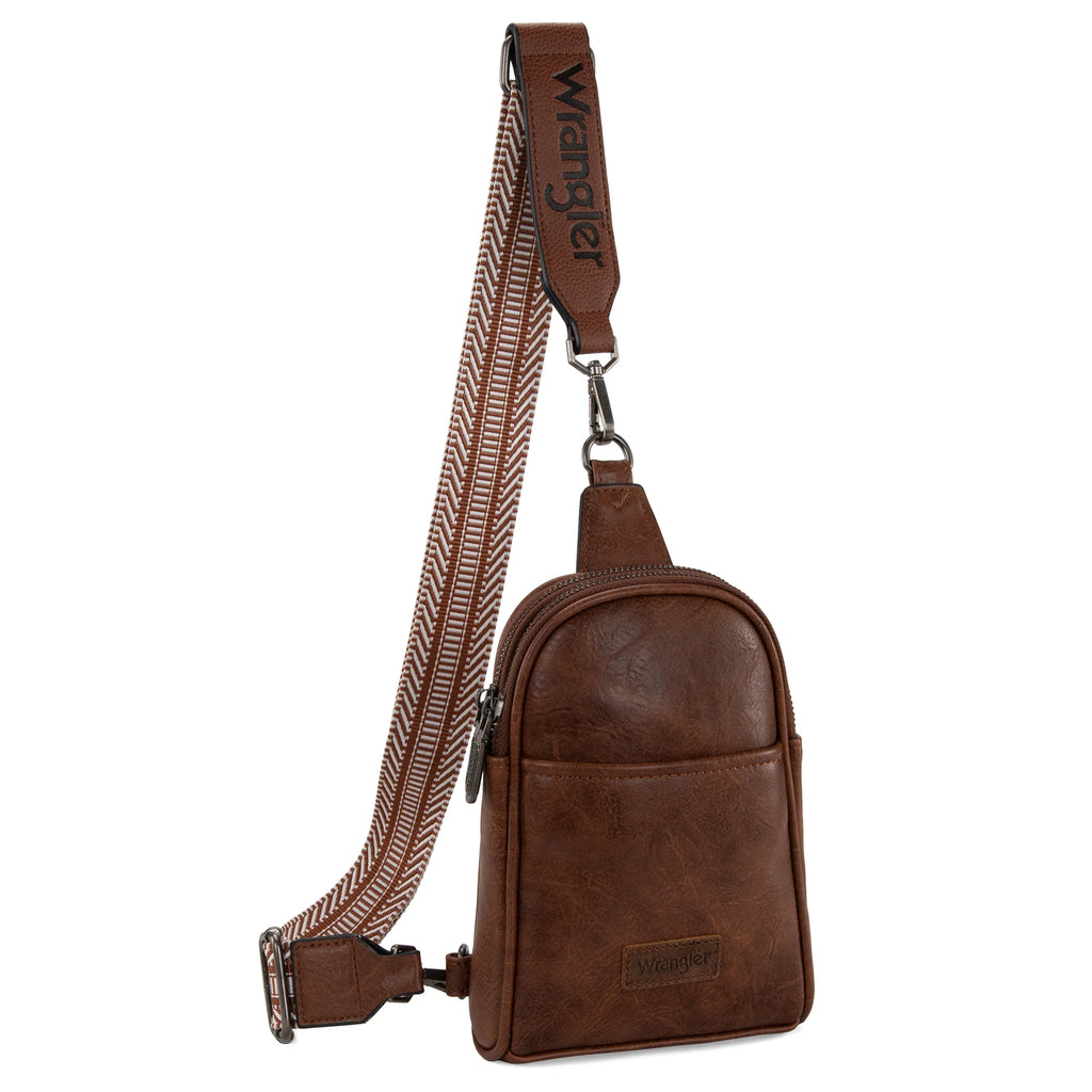 Wrangler Crossbody Bag ( Dark Brown )