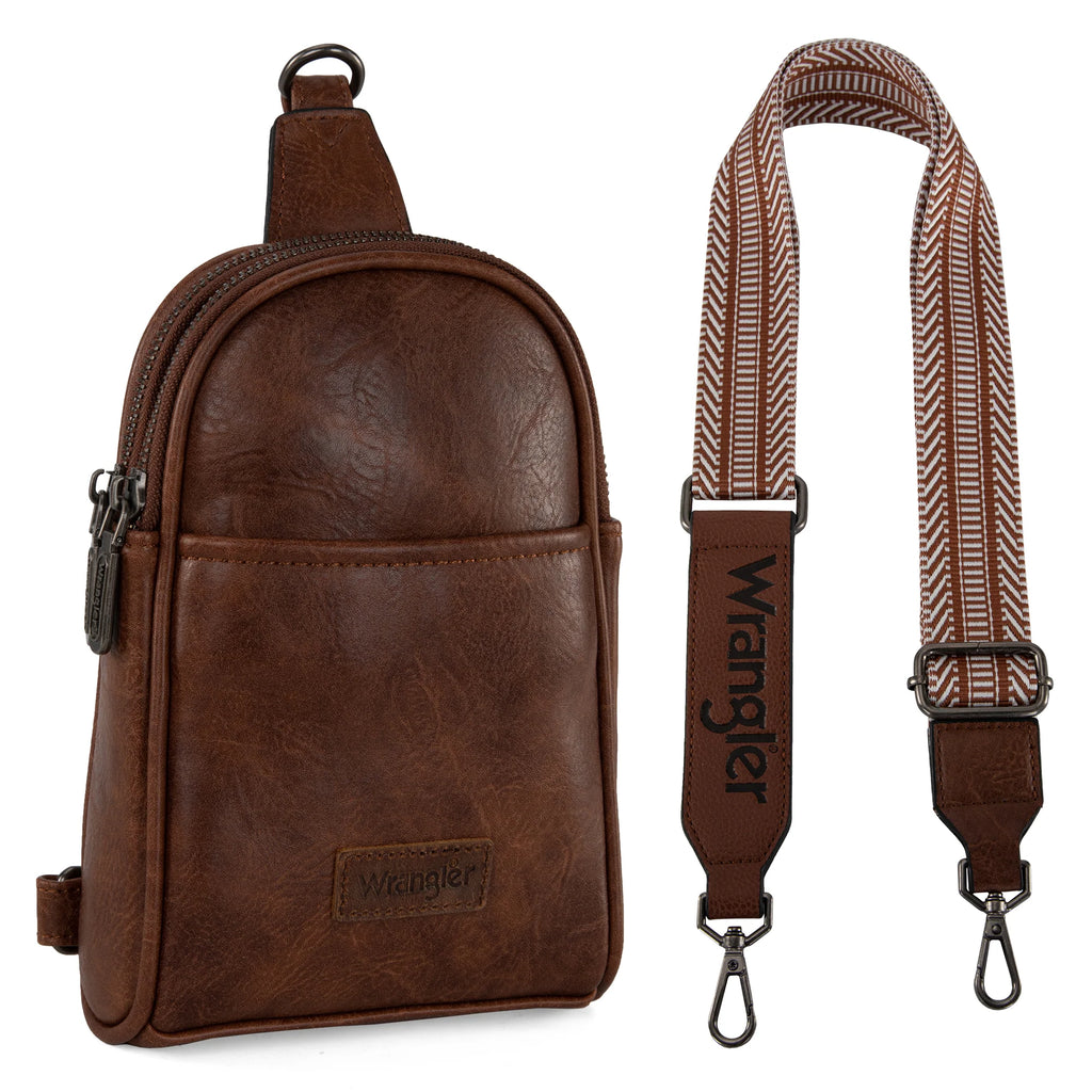 Wrangler Crossbody Bag ( Dark Brown )