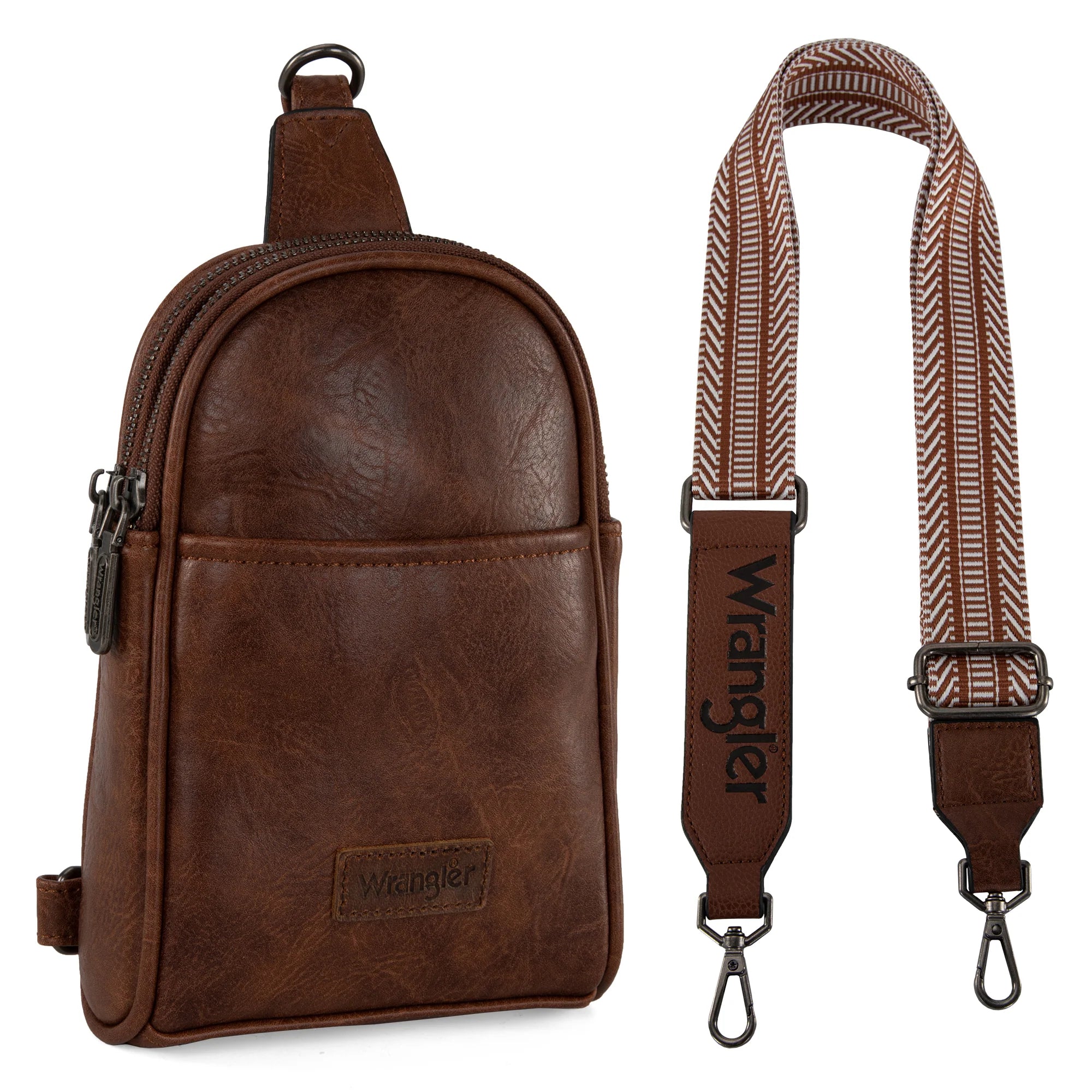 Wrangler Crossbody Bag ( Dark Brown )